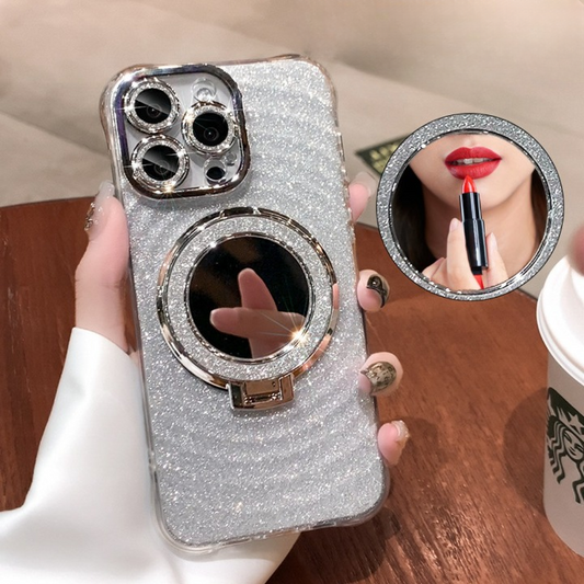 Shimmer Mirror Case with Ring Holder