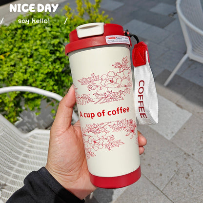 Floral Grace Insulated Coffee Cup