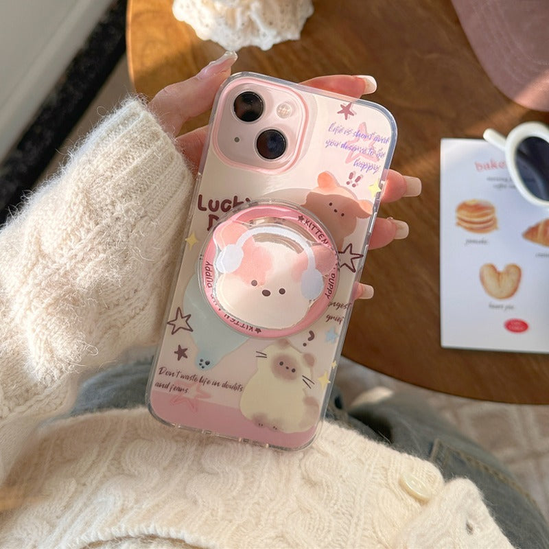 Chic & Cute Cartoon Cat Magnetic Case - iPhone