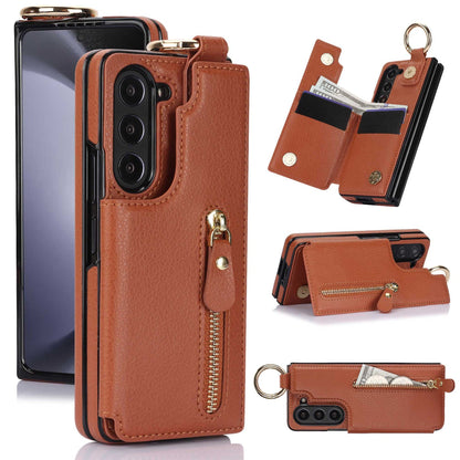 Elegant Ring Leather Wallet Case - Samsung
