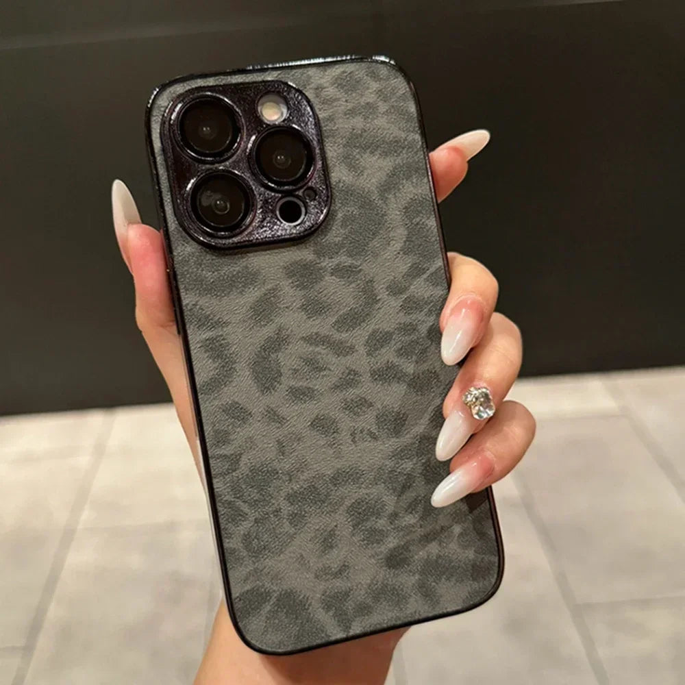 Luxury Wild Texture Suede Leather Case - iPhone