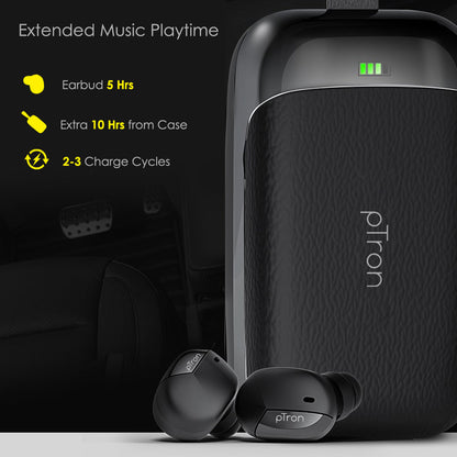 pTron Bassbuds Urban True Wireless Stereo Earphones with Deep Bass & Touch Control (Black)