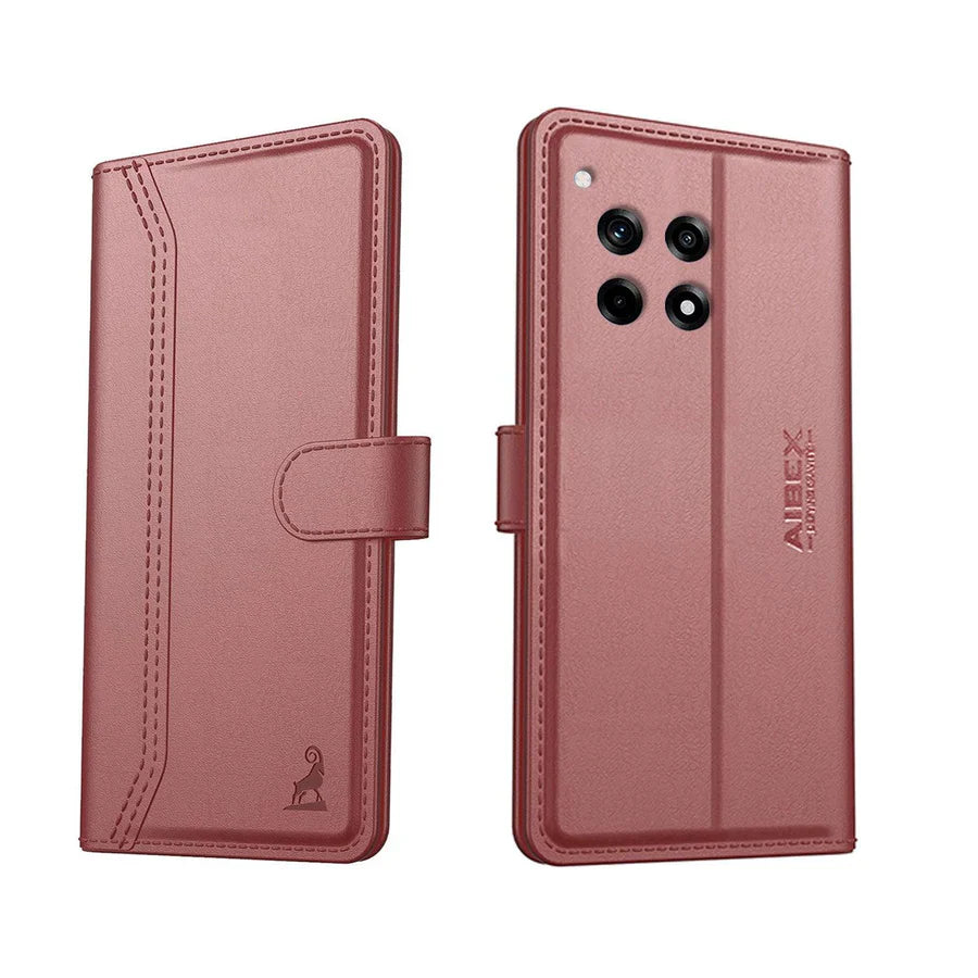 Luxe Leather Foldable Stand Pocket Case - OnePlus