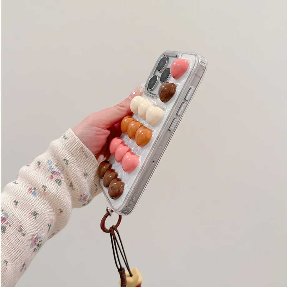 Color Heart Strap Phone Case
