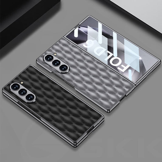 Galaxy Z Fold6 Luxury Diamond Plating Leather Case
