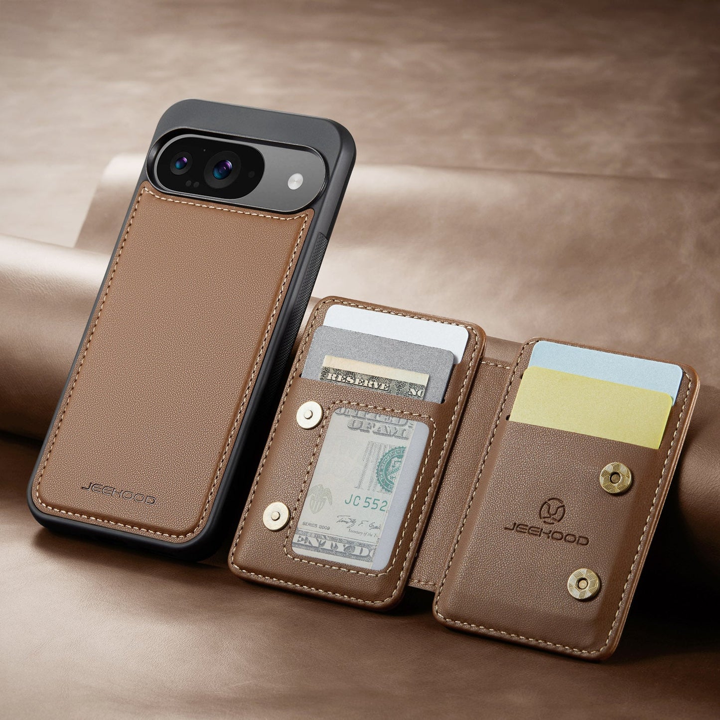 Compact Leather Wallet Case - Google