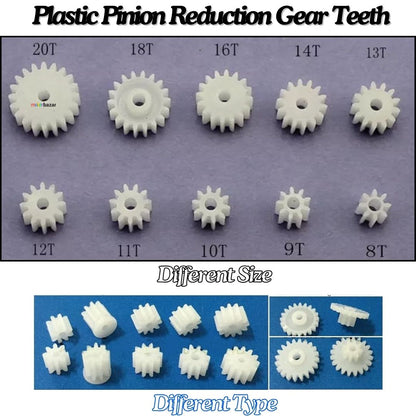 Plastic Pinion Reduction Gear Teeth for RC Robot Car and Coreless Motor