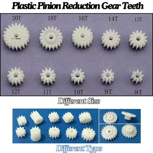 Plastic Pinion Reduction Gear Teeth for RC Robot Car and Coreless Motor