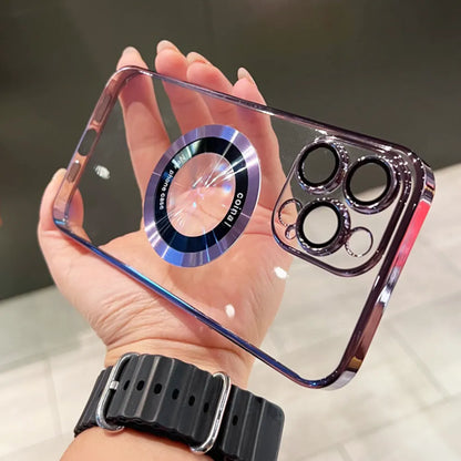 CD Pattern Magnetic Transparent Case - iPhone