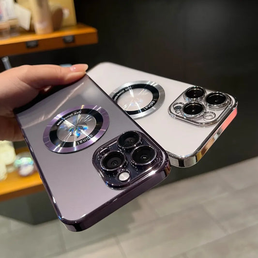 CD Pattern Magnetic Transparent Case - iPhone