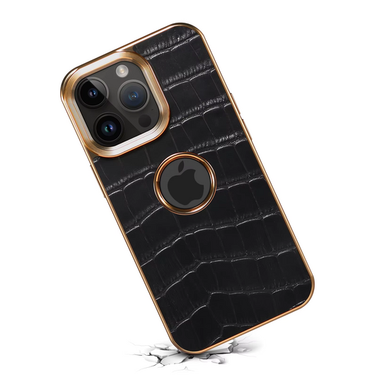 Luxury Croc Texture Leather Case - iPhone