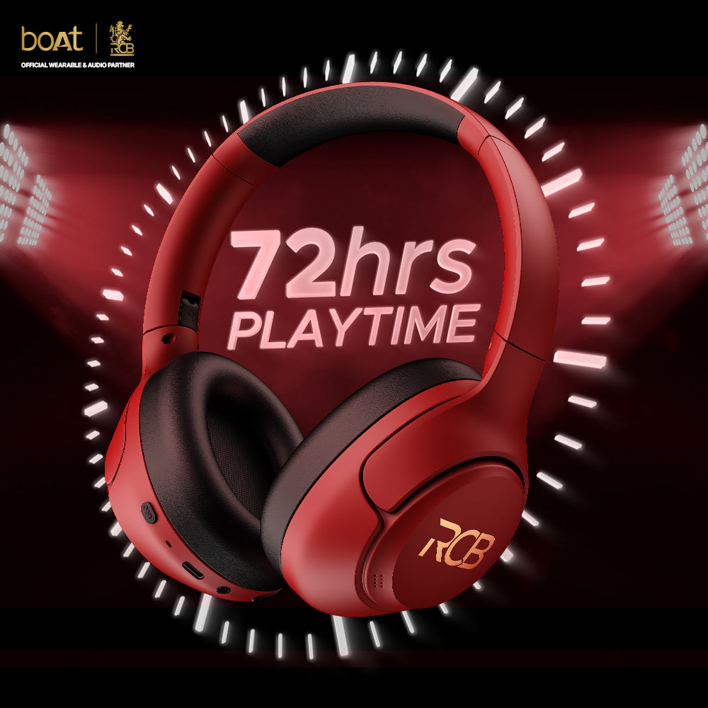 boAt Rockerz 551 ANC Pro - RCB Edition | Wireless Headphone with 42dB Hybrid Adaptive ANC, 72 Hours Playtime, Dual Mics with ENx™ Tech