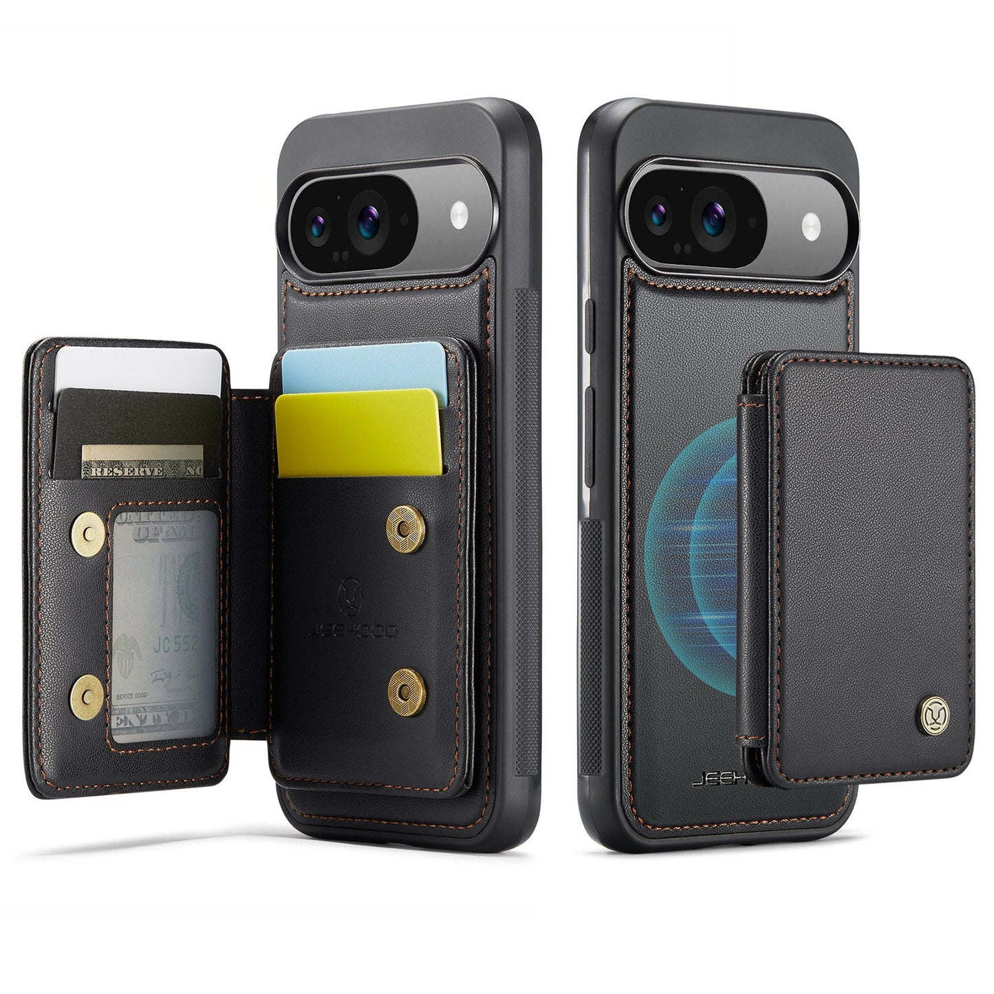 Compact Leather Wallet Case - Google