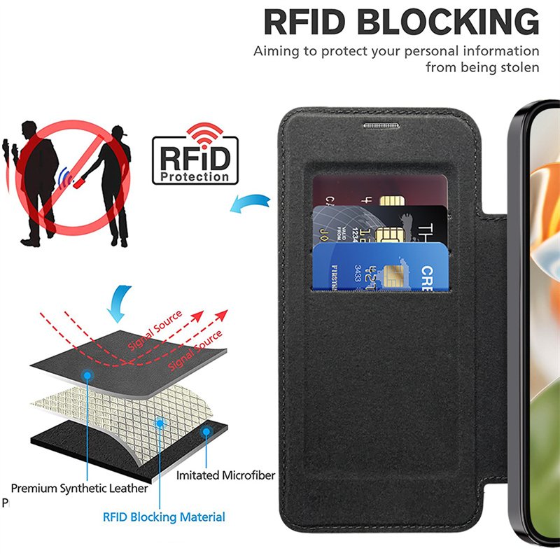 Dazzling Leather Flip Wallet Case - Google Pixel