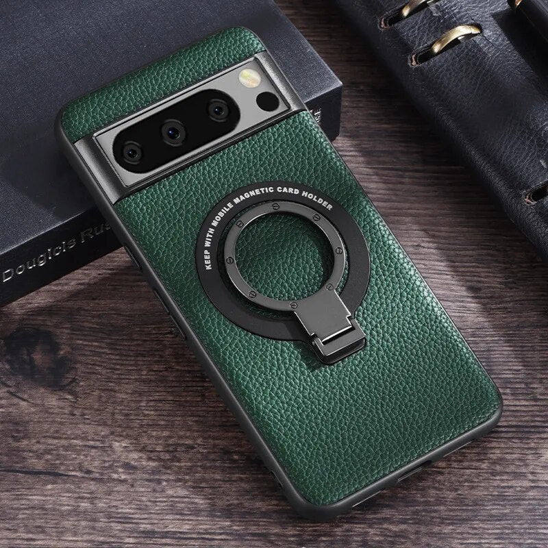 Secure Bracket Magnetic Leather Case - Google Pixel
