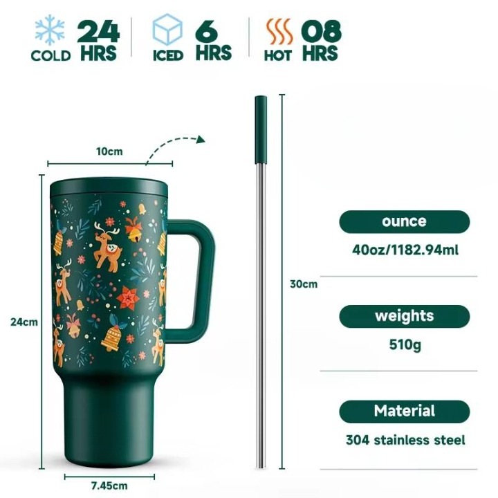 Christmas Theme Stainless Steel Water Bottle