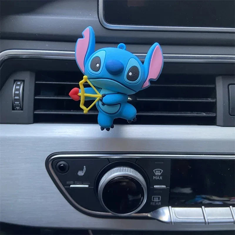 2407TA Disney Stitch Spiderman Anime figure Car Perfume holder Car Decorate Cartoon Car Perfume Clip Fragrance DiffuserI kid toy gifts