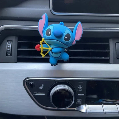 2407TA Disney Stitch Spiderman Anime figure Car Perfume holder Car Decorate Cartoon Car Perfume Clip Fragrance DiffuserI kid toy gifts