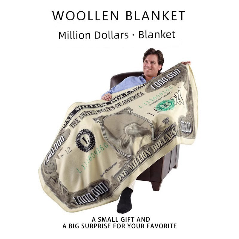0407BA Birthday Gift Graduation Boys and Girls Creative Funny Sand Carving Funny Strange Gadgets Millions of Dollars Blanket