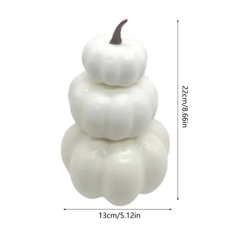 0709BA Countrysides Artificial Pumpkin Decorations White/Yellow Halloween Pumpkin Ornament House Office Desk Decorations Dropship