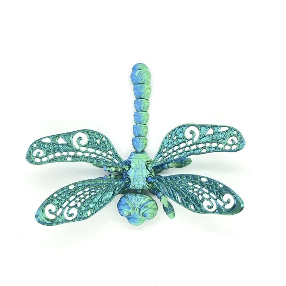 0709BA 3D Printed Dragonfly Figurine Collectible Desk Decor Transformable Design,For Halloween Christmas Xmas Thanksgiving Toy Kids