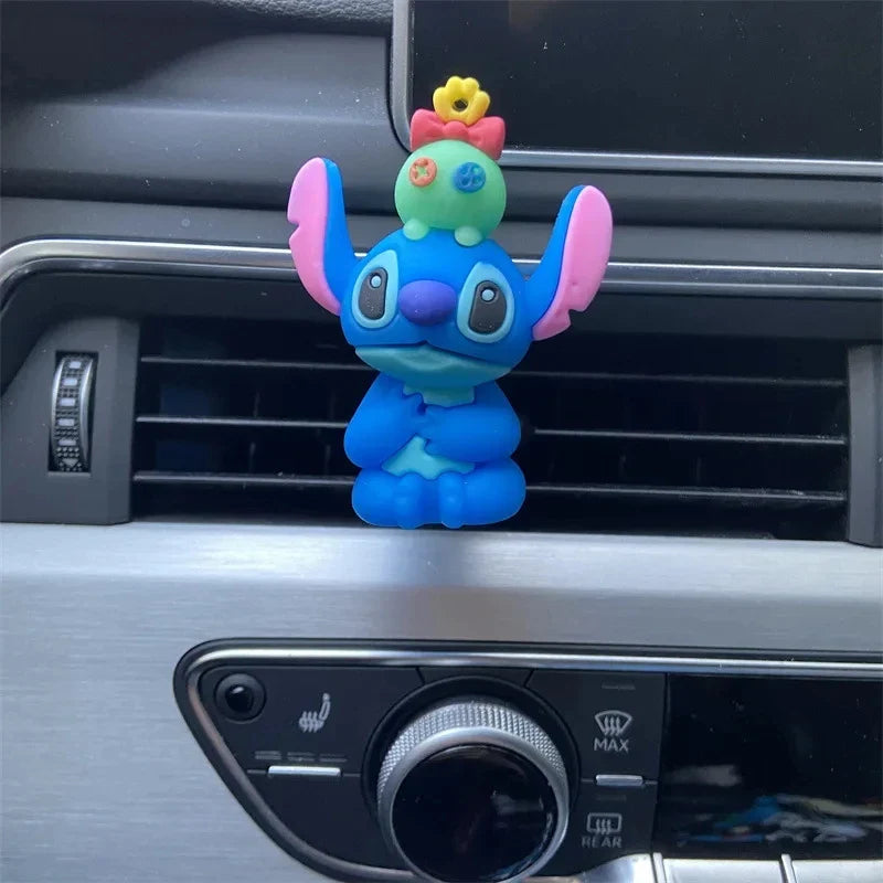 2407TA Disney Stitch Spiderman Anime figure Car Perfume holder Car Decorate Cartoon Car Perfume Clip Fragrance DiffuserI kid toy gifts