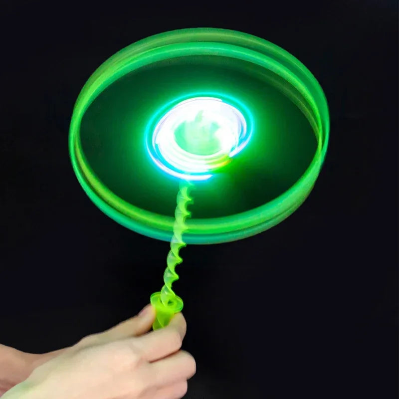 2407TA LED Luminous Bamboo Dragonfly Flying Saucers with Light Outdoor Night Shooting Helicopters Flying Toys Kids Birthday Party Props