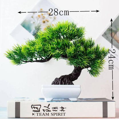 0407GG Artificial Plant Bonsai Plastic Small Tree Pot Fake Plant Flower Potted Ornaments for Home Room Table Garden Hotel Decoration