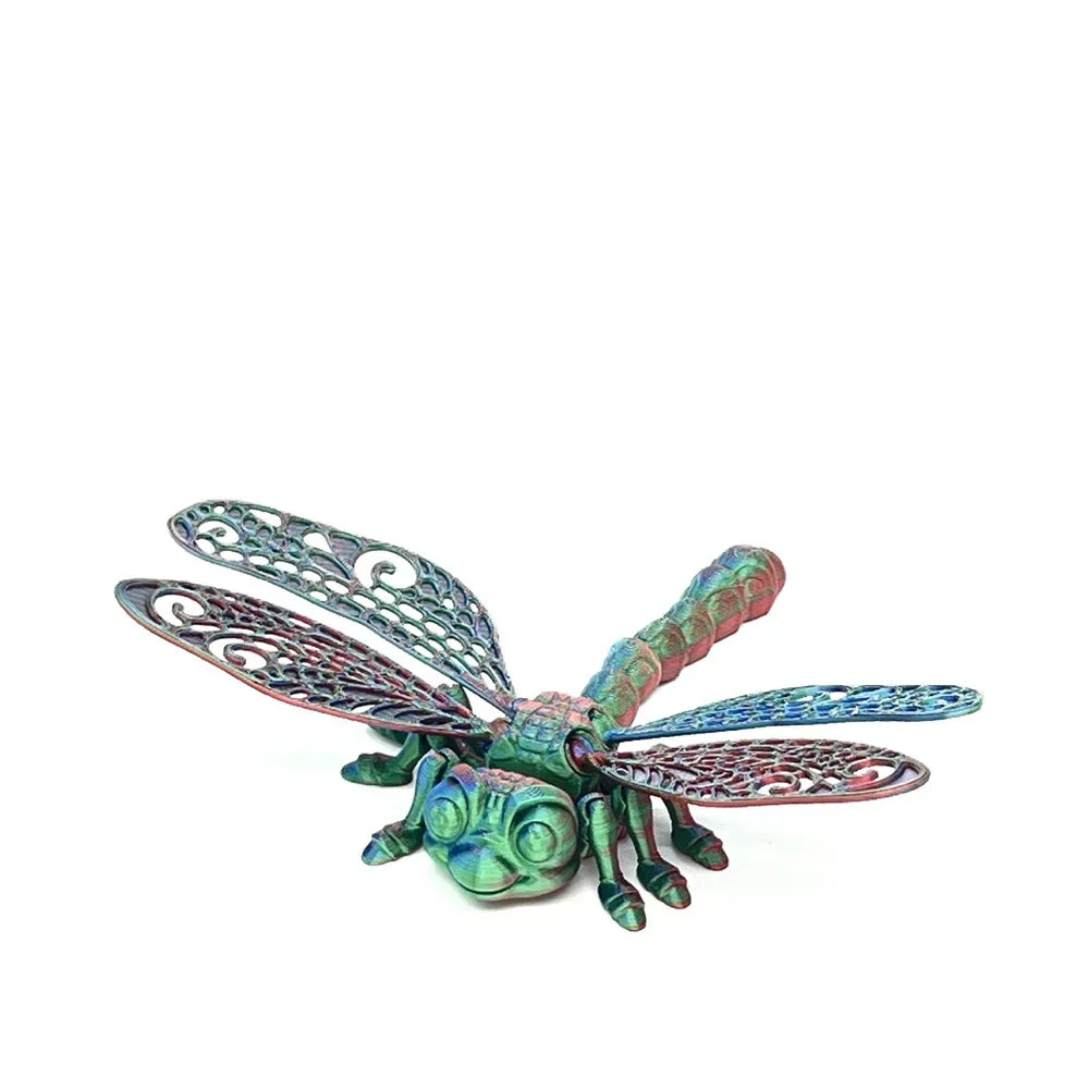 0709BA 3D Printed Dragonfly Figurine Collectible Desk Decor Transformable Design,For Halloween Christmas Xmas Thanksgiving Toy Kids