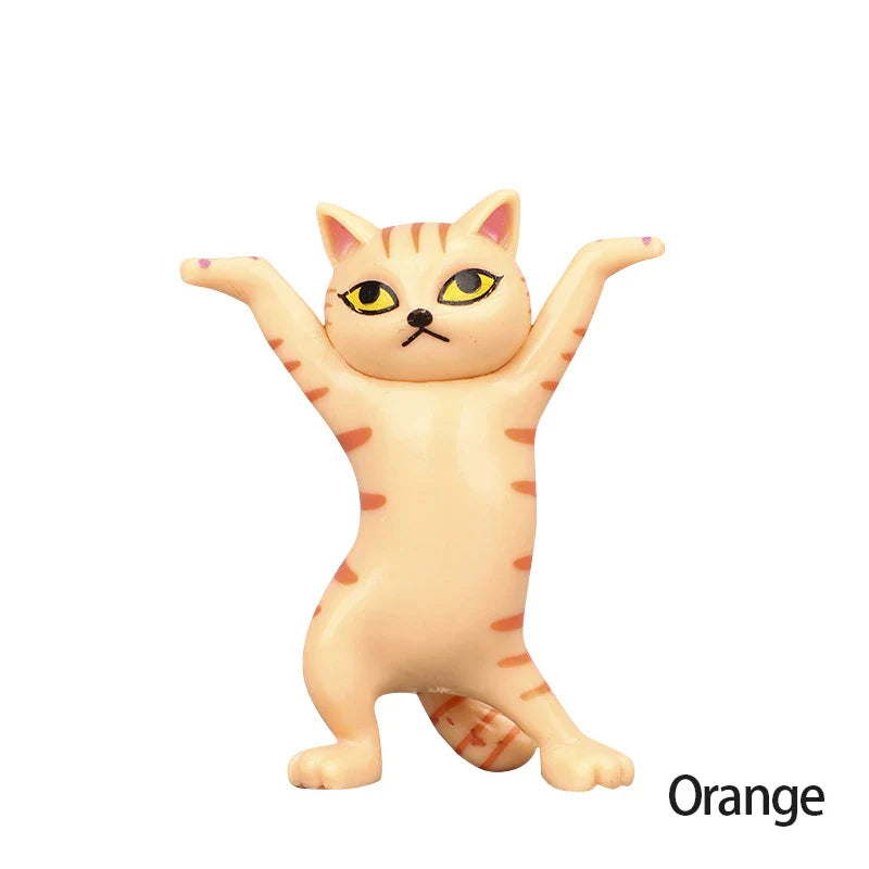 0907BA Kawaii Cats Pen Holder Funny Cat Doll Tabletop Figurines Plastic Crafts Earphone Holder For Office Home Decoration Accessories