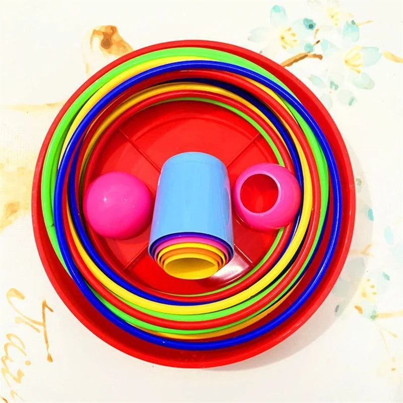 2407TA Children Throw Circle Game Ferrule Stacked Toys Fun Indoor Outdoor Parent-Child Interactive Circle Layers Early Education Gift