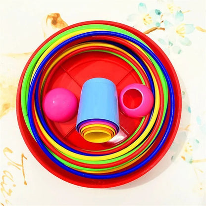 2407TA Children Throw Circle Game Ferrule Stacked Toys Fun Indoor Outdoor Parent-Child Interactive Circle Layers Early Education Gift