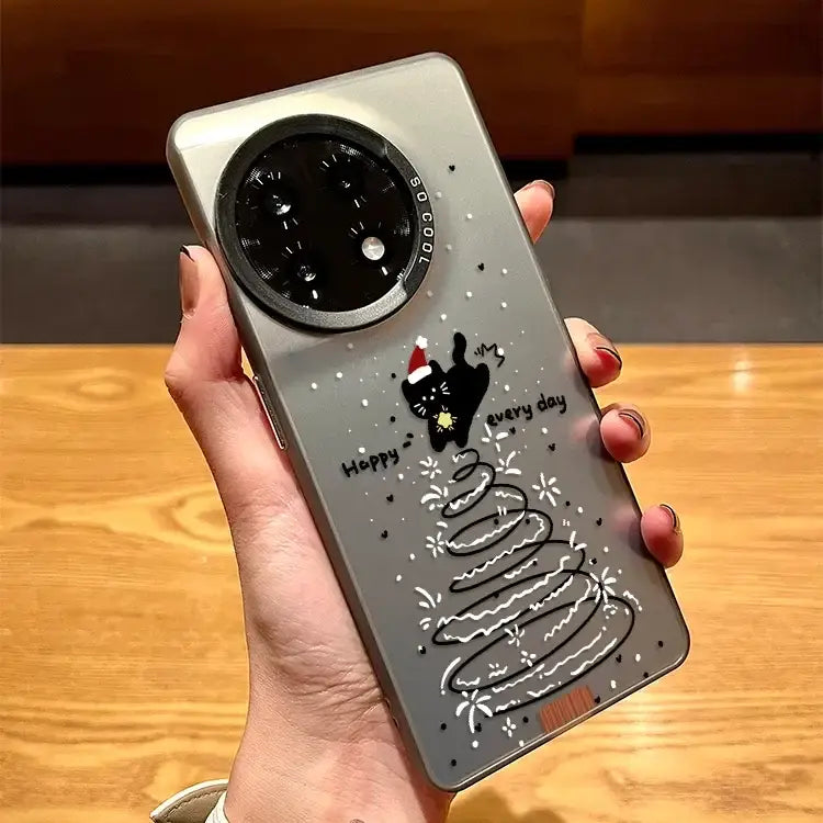 Frosted Christmas Cat Design Case - OnePlus