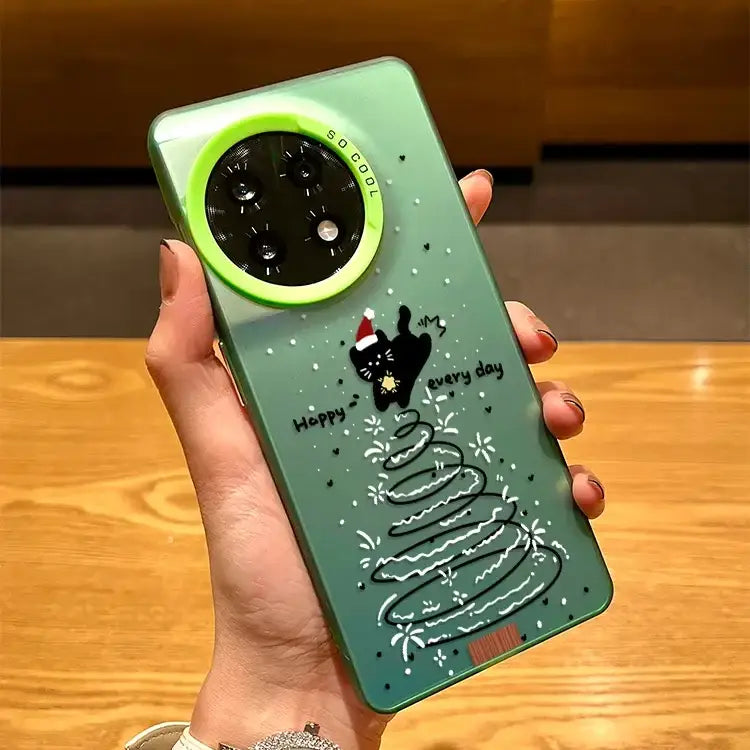 Frosted Christmas Cat Design Case - OnePlus