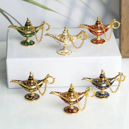 0907BA Vintage Legend Aladdin Lamp Magic Genie Wishing Ligh Tabletop Decor Crafts For Home Wedding Decoration Gift For Party Home Decor