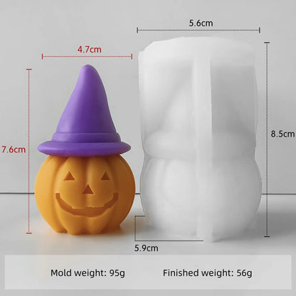 0709BA Halloween Pumpkin Aroma Candle Silicone Mold DIY Plaster Resin Ornaments Molds Halloween Decoration Candles Making