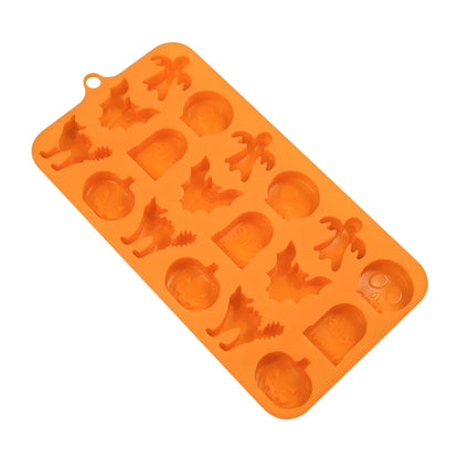 0709BA Halloween Skull Pumpkin Chocolate Candle Silicone Mold Witch Ghost Fondant Mould Decoration Cake Tools