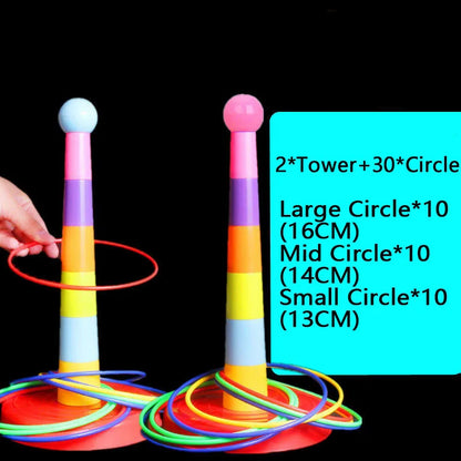 2407TA Children Throw Circle Game Ferrule Stacked Toys Fun Indoor Outdoor Parent-Child Interactive Circle Layers Early Education Gift