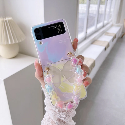 Shimmer Glow Butterfly Flip Case - Samsung