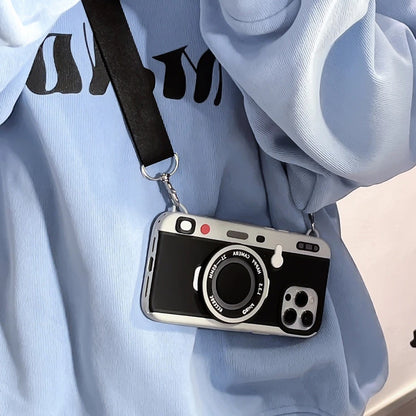 Cute 3D Camera Phone Case with Lanyard