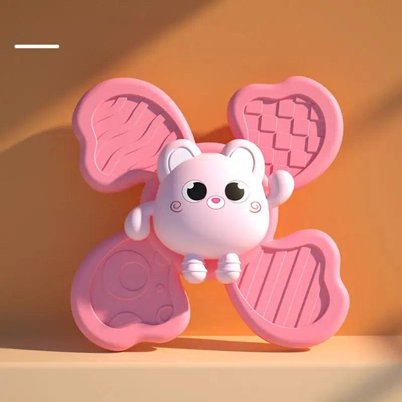 2407TA 1PC Baby Cartoon Sea Animal Spinners Toy ABS Suction Cup Spinning Top Gyro Stress Reliever Kids Bath Toys