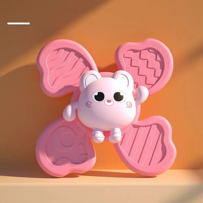 2407TA 1PC Baby Cartoon Sea Animal Spinners Toy ABS Suction Cup Spinning Top Gyro Stress Reliever Kids Bath Toys