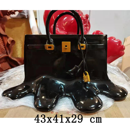 0907BA high quality silver Resin Flowers Vase Bag Home Decor aesthetic room decor Wedding desk Ornament Living Room Big Bag Vase Luxury