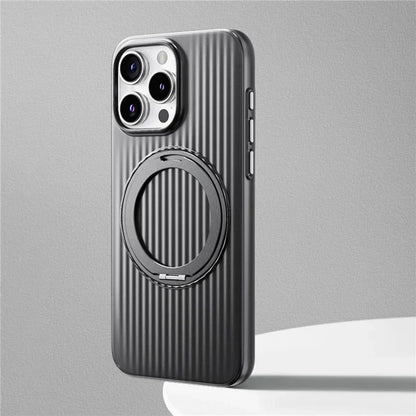 Ridged Stripes Magnetic Ring Stand Case - iPhone