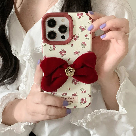 Bowknot French Flower Phone Case - iPhone