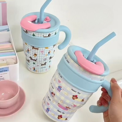 Azure Checkered Insulated Hydrator Tumbler