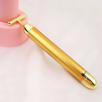 24k Gold Vibration Facial Roller Massager