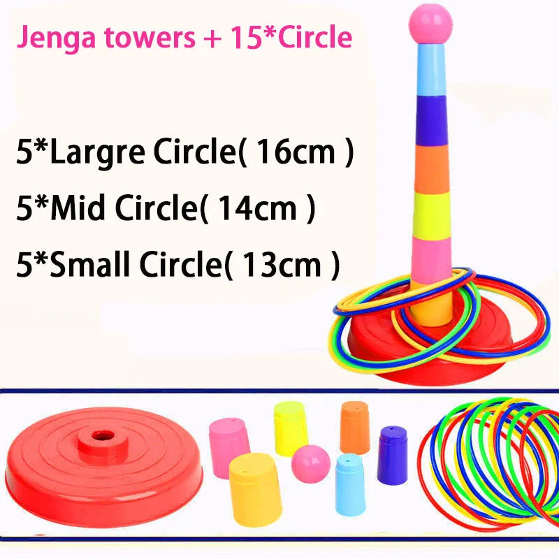 2407TA Children Throw Circle Game Ferrule Stacked Toys Fun Indoor Outdoor Parent-Child Interactive Circle Layers Early Education Gift