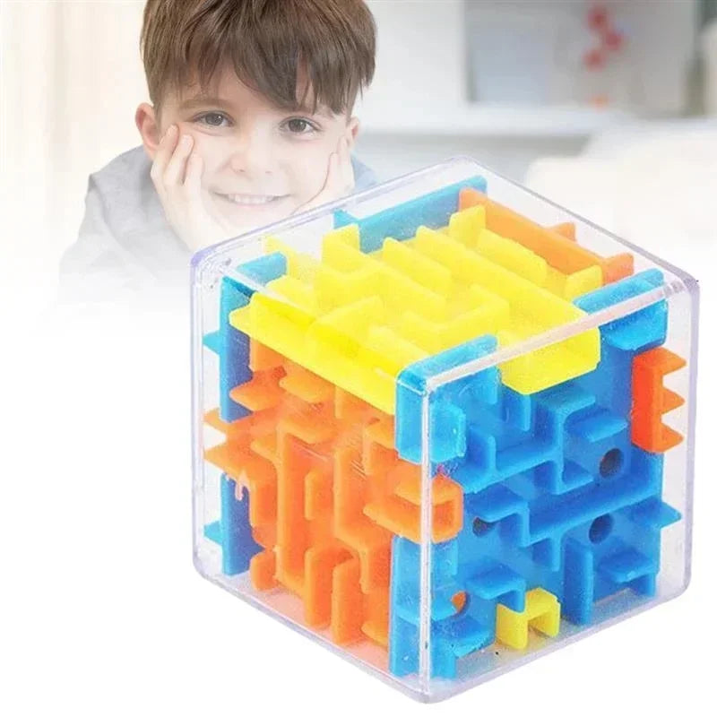 2407TA 3D Maze Magic Cube Six-sided Transparent Puzzle Speed Cube Rolling Ball Magic Cubes Maze Toys For Children Stress Reliever Toys