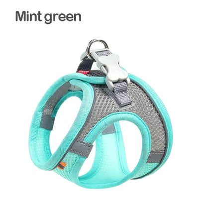2307GP Kimpets Dog Harness Clothes Vest Chest Cat Collars Rope Small Dogs Reflective Breathable Adjustable Outdoor Walking Pet Supplies